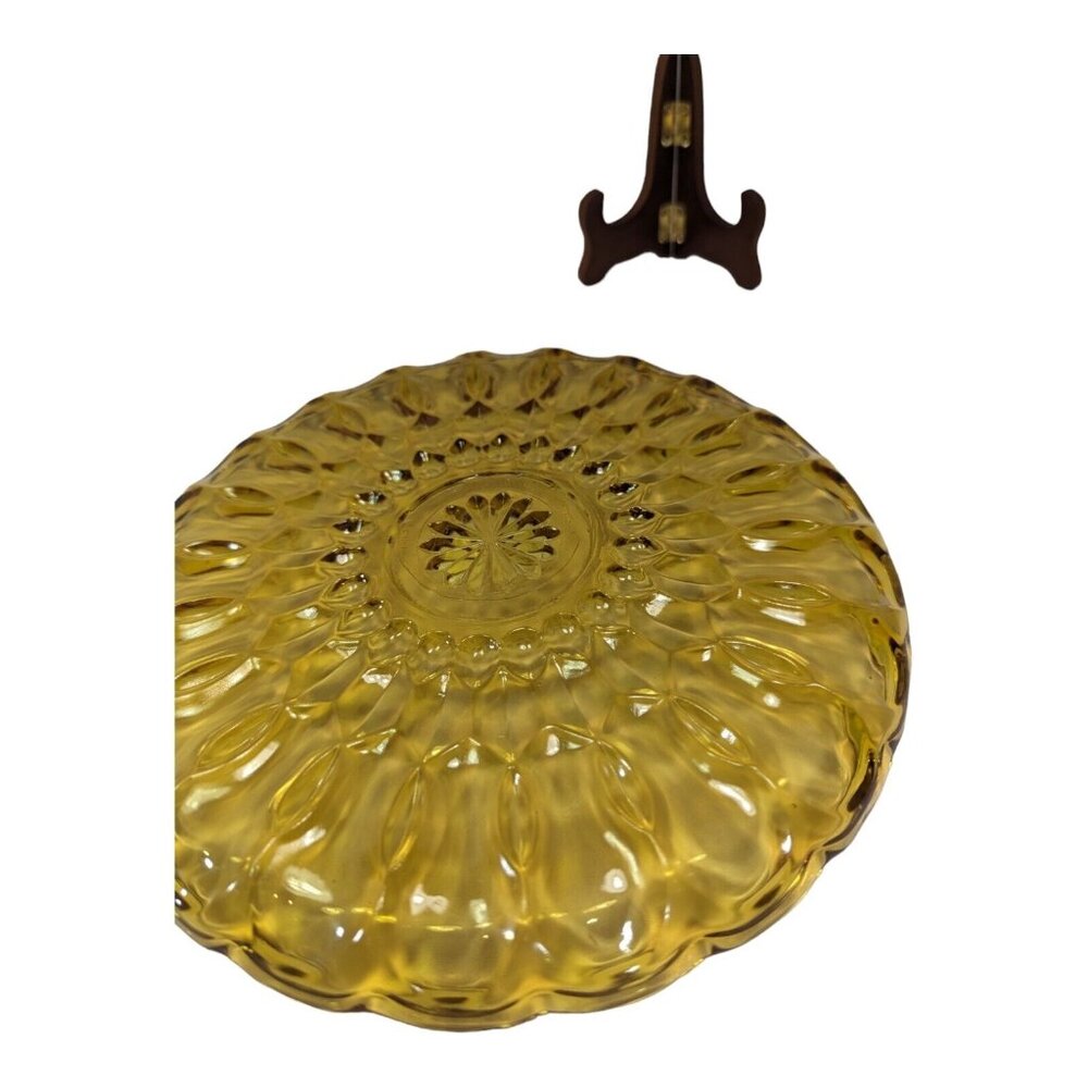 Vintage 1960s Anchor Hocking Fairfield Amber Serving Plate & Divided Relish Dish - Picture 6 of 13